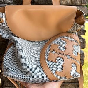 Tory burch canvas backpack